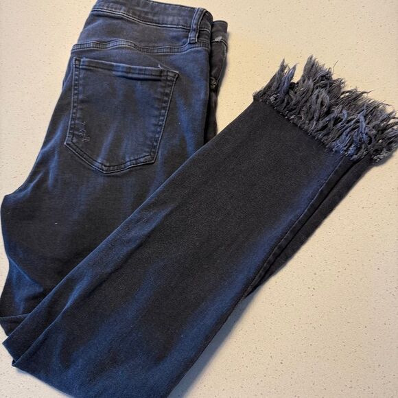 FREE PEOPLE SKINNY FRINGE DESTROYED JEANS SIZE 29 - Picture 1 of 4